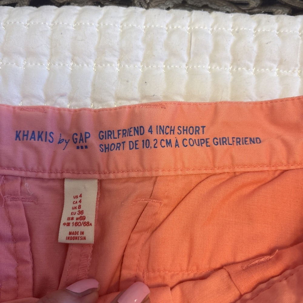 Gap Women's Khaki Girlfriend Shorts Pink Sz 4 - Picture 2 of 8